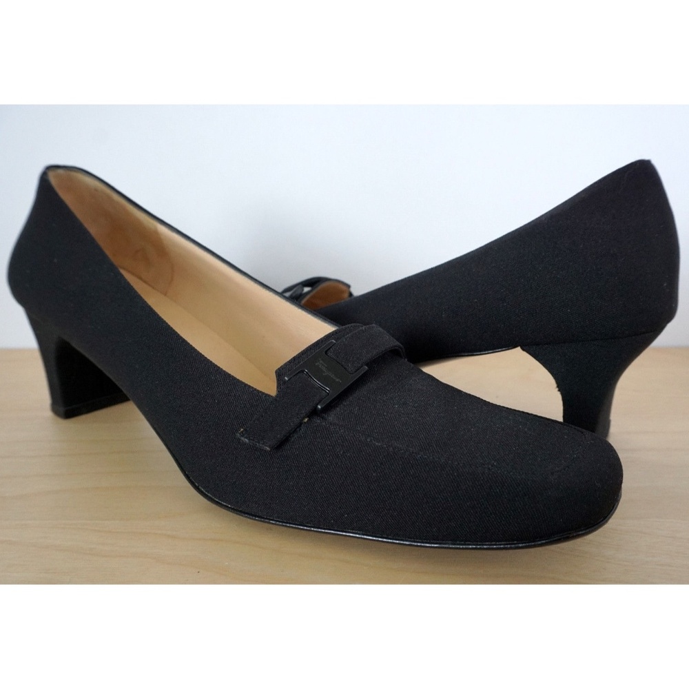 SALVATORE FERRAGAMO Fabric Career Work Pumps Heels
